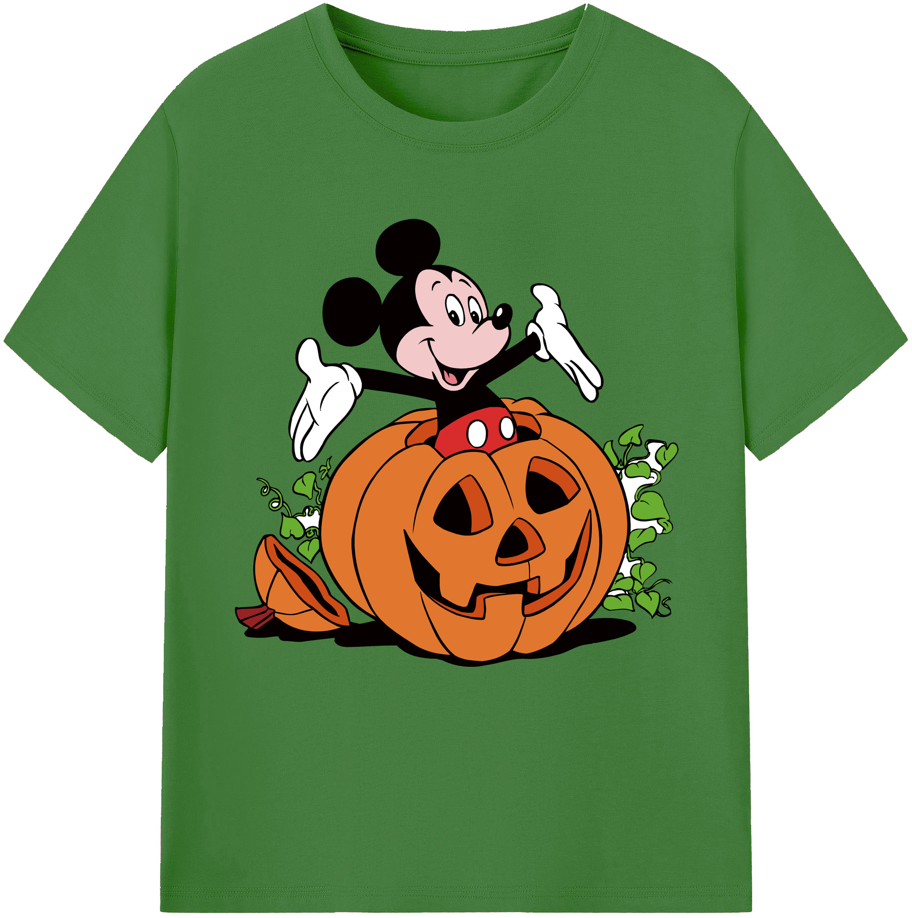 （画像用） ミッキーマウス Mickey Mouse レディースカジュアルプリントTシャツ（綿100％）